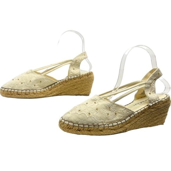 Cabrizi | Women's Slingback Wedge Sandals Shoes Size 9 - Picture 1 of 13